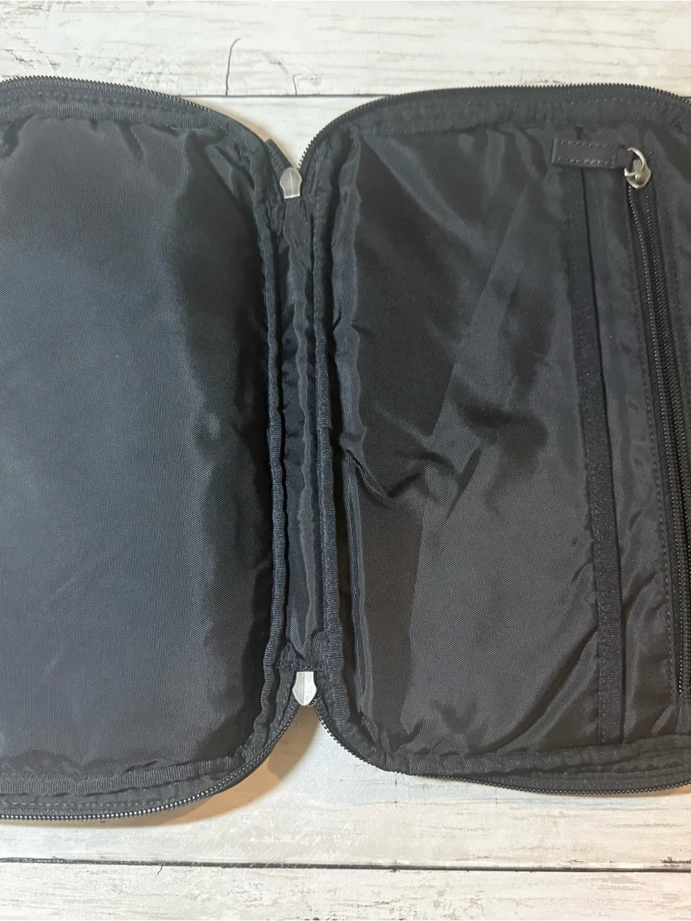 Coach Black Nylon travel  toiletry bag with Leather Tag and Top Handles